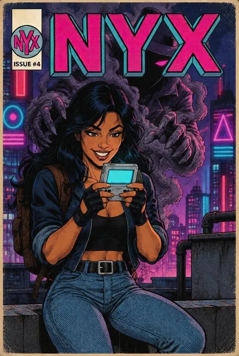 NYX Season 1 Issue 4 comic cover: Busy Hands, starring Nikki and Nicotine